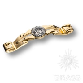 Brass Ручка скоба с кристаллами Swarovski эксклюзивная коллекция 15.166.96.SWA.19 глянцевое золото 96 мм  