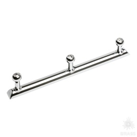 Brass Крючок мебельный трехрожковый с кристаллом 0493-005-3 SWR глянцевый хром