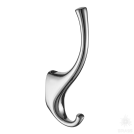 Brass Крючок мебельный двухрожковый 2080 0020 PN глянцевый никель