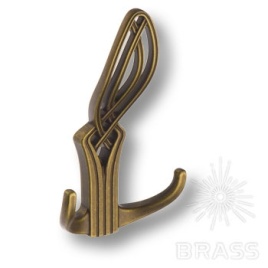 Brass Крючок мебельный трёхрожковый 748MP10 старая бронза