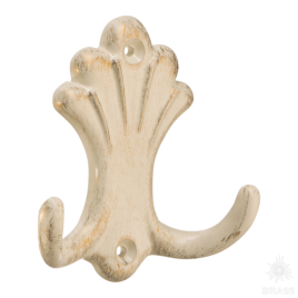 Brass Крючок мебельный двухрожковый 15.722.00.20 слоновая кость