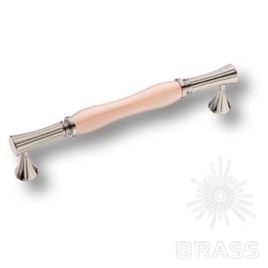 Brass Ручка скоба 2204-51-160-PINK PEARL розовый / глянцевый никель 160 мм