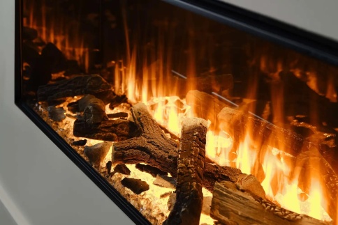 Трехсторонний электрокамин с обогревом BRITISH FIRES New Forest 1900 with Signature logs - 1900 мм фото 5