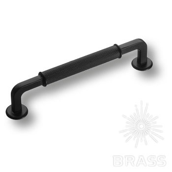 Brass Ручка рейлинг 2160 0128 Matt Black матовый чёрный 128 мм фото 1