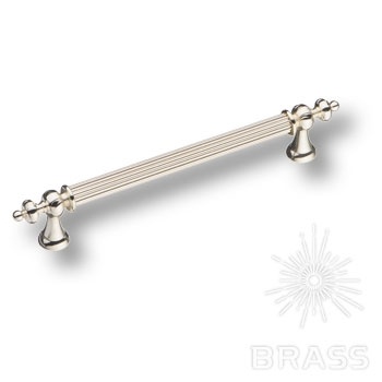 Brass Ручка скоба 1670-51-160-053 глянцевый никель ребристая 160 мм фото 1
