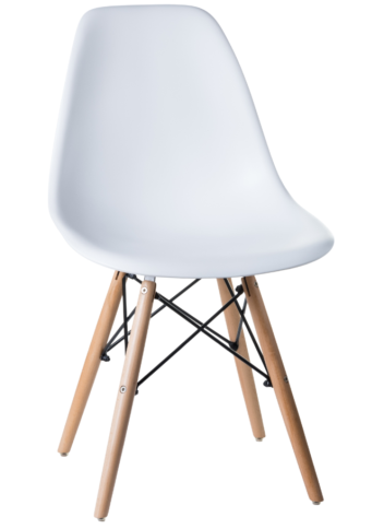 Стул обеденный Модель № 7 (сиденье - белый, основание - бук)  фото 1