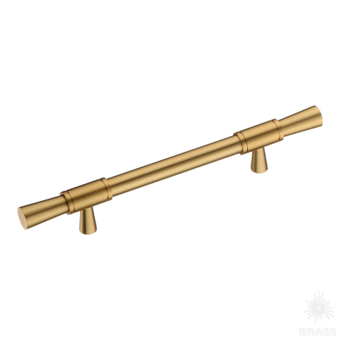 Brass Ручка скоба 2553-011-128 латунь сатинированная латунь 128 мм фото 1