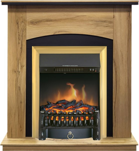 Каминокомплект Barcelona (разборный) - Дуб галифакс с очагом Fobos FX Brass фото 1