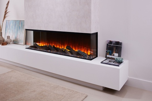 Трехсторонний электрокамин с обогревом BRITISH FIRES New Forest 2400 with Signature logs - 2400 мм фото 23