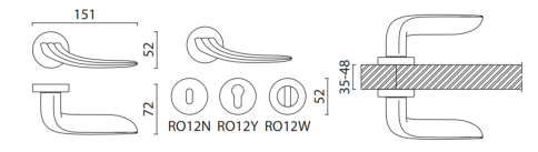 Brass Ручка дверная HA135RO12 NB ZOE никель фото 2