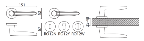 Brass Ручка дверная HA245RO12 BBN POLNA черный матовый никель фото 2