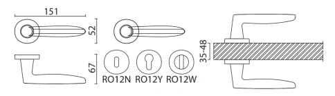 Brass Ручка дверная HA245RO12 BBN POLNA черный матовый никель фото 2