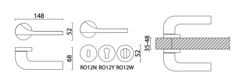 Brass Ручка дверная HA143RO12 NB NETA никель фото 2