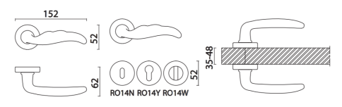 Brass Ручка дверная HA155RO14 ABM BELINDA состаренная латунь фото 2