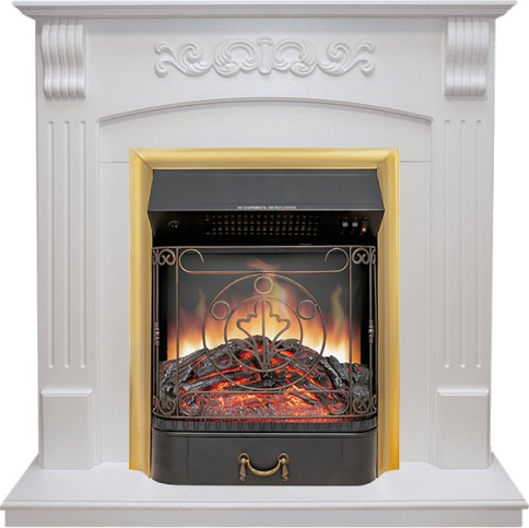 Каминокомплект Sorrento - Белый дуб с очагом Majestic FX Brass фото 1