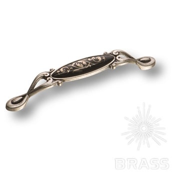 Brass Ручка скоба 15.090.128.PO26B.16 цветочный орнамент / старое серебро 128 мм фото 1