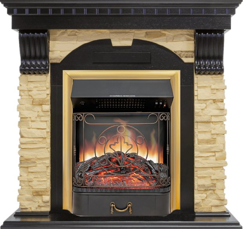 Каминокомплект Dublin - Венге / Сланец с очагом Majestic FX Brass фото 1