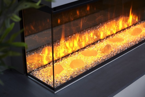 Трехсторонний электрокамин с обогревом BRITISH FIRES New Forest 1200 with Signature logs - 1200 мм фото 8