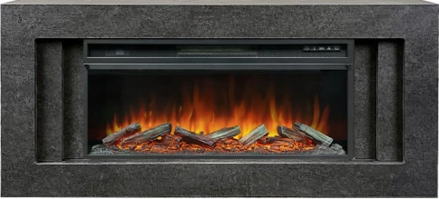 Каминокомплект Line 42 Dark Grey - Темный серый с очагом Vision 42 LOG LED фото 1