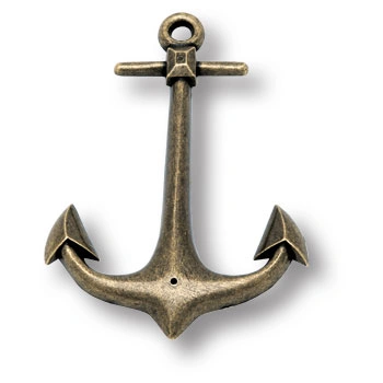 Brass Накладка декоративная в форме якоря морская коллекция 4424.0132.002 старая бронза фото 1