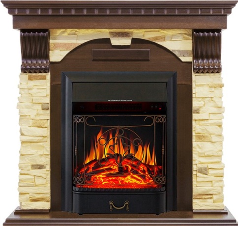 Каминокомплект Dublin - Темный дуб / Сланец с очагом Majestic FX Black фото 2