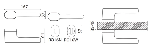 Brass Ручка дверная HA201RO16 GB PERIDOT матовая латунь фото 2