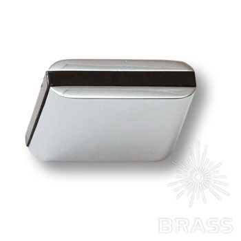 Brass Ручка кнопка 429025MP02PL15 глянцевый хром с коричневой вставкой 16 мм фото 1