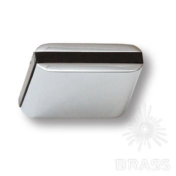 Brass Ручка кнопка 429025MP02PL15 глянцевый хром с коричневой вставкой 16 мм фото 1