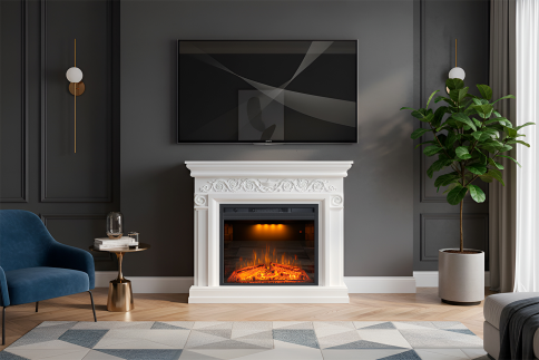 Каминокомплект Athena - Белый с очагом Emerald 23 фото 2