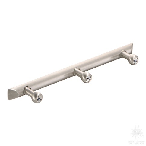Brass Крючок мебельный трехрожковый с кристаллом 0493-006-3 SWR никель фото 1