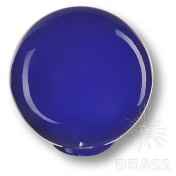 Brass Ручка кнопка детская 626AZ шар синий глянцевый фото 1