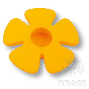 Brass Ручка кнопка детская 435025ST07 цветок желтый фото 1