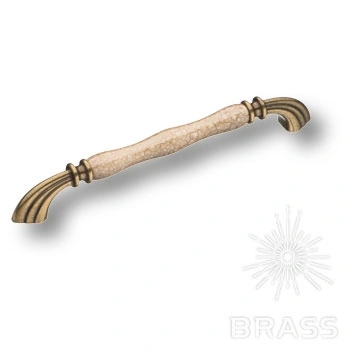 Brass Ручка скоба 1905-40-192-L BROWN орнамент (фактура камень) / старая бронза 192 мм фото 1