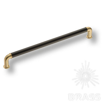 Brass Ручка скоба 4681 0224 GB-AL6 матовая латунь/черный 224 мм фото 1