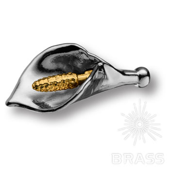 Brass Ручка кнопка LALE-51-GOLD глянцевый никель фото 1