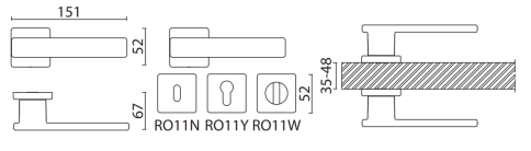 Brass Ручка дверная HA222RO11 BBN NORMA черный матовый никель фото 2