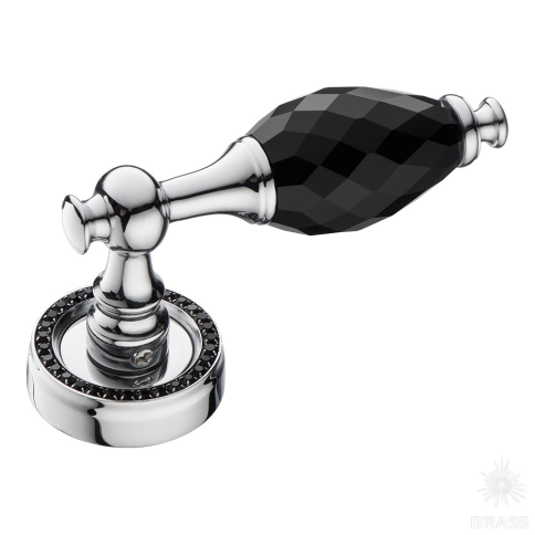 Brass Ручка дверная 02437-520Y латунь, глянцевый хром/чёрный фото 1