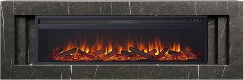 Каминокомплект Line 60 SFT Stone Touch - Серый мрамор с очагом Vision 60 LOG LED фото 2