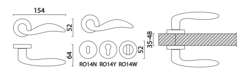 Brass Ручка дверная HA126RO14 BB DIANA матовое золото фото 2