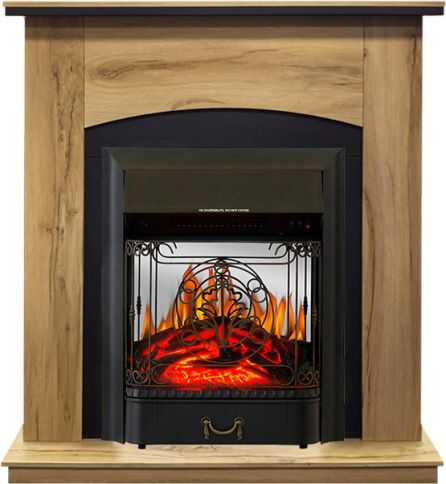 Каминокомплект Barcelona (разборный) - Дуб галифакс с очагом Majestic FX M Black фото 1