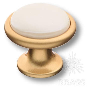 Brass Ручка кнопка 3008-61-L PEARL перламутровый / матовое золото фото 1