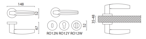 Brass Ручка дверная HA114RO12 NB-CR/NB DIONE никель/глянцевый хром фото 2
