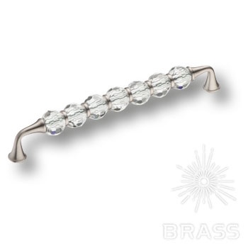 Brass Ручка скоба 2537-006-192 латунь никель с кристаллами 192 мм фото 1