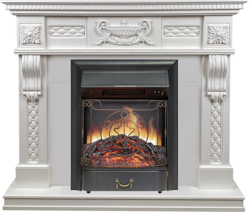 Каминокомплект Corsica - Матовый белый (Ширина 1100) с очагом Majestic FX Black фото 1