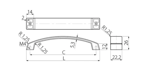 Ручка скоба UZ-G1-128-01 глянцевый хром 128 мм фото 2