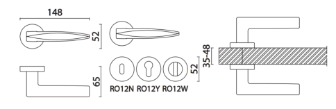 Brass Ручка дверная HA118RO12 NB GARNET никель фото 2