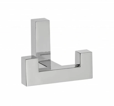 Крючок мебельный WZ-K2202-01 двухрожковый хром фото 1