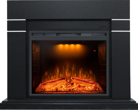 Каминокомплект Lindos - Черный (Высота 985мм) с очагом Emerald 28 фото 1
