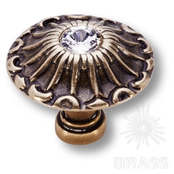 Brass Ручка кнопка эксклюзивная коллекция 15.304.24.SWA.12 античная бронза фото 1