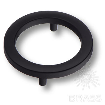Brass Ручка кольцо 6220 Matt Black черный 64 мм фото 1